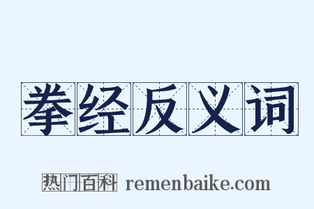 拳经反义词是什么意思的图片